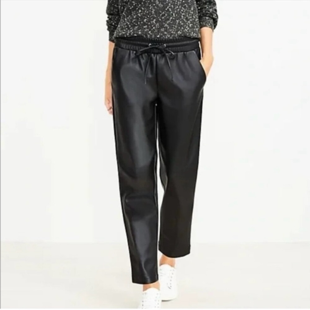 Loft black faux leather pants